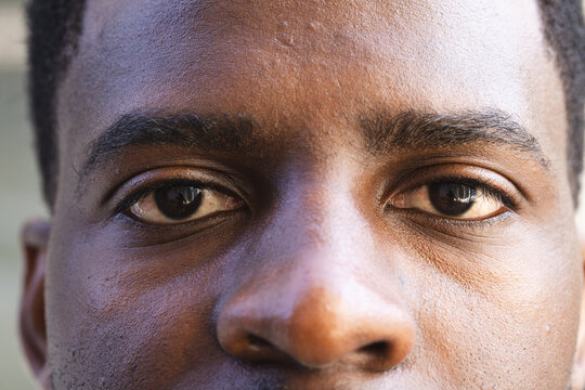 Close-up of a young African American man's face