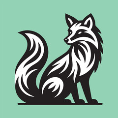 Cute fox mascot simple cartoon logo vector illustration vintage design