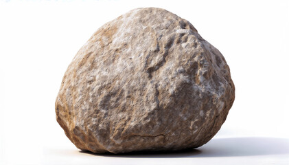 Fototapeta premium Large Granite Boulder Isolated on White Background Clipping Path Included