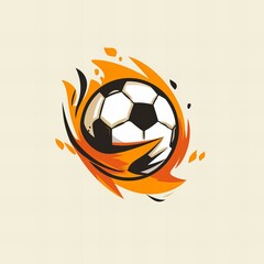 Obraz premium Flat vector logo of a football 