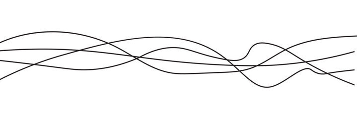 Thin line wavy abstract vector background.