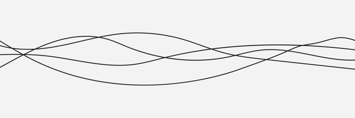 Thin line wavy abstract vector background.