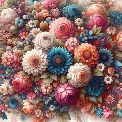Obraz na płótnie Canvas spring flowers bouquet. AI generated illustration