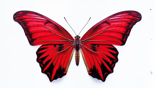  A beautiful red butterfly with intricate patterns on its wings