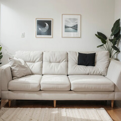 modern living room interior design with white sofa