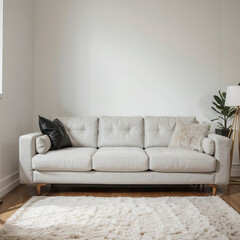 modern living room interior design with white sofa
