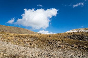 View of the slope of Mount Aragats