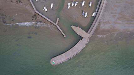 Aerial view of boats in Port of Saint Michel Chef Chef