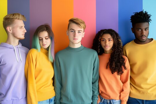 LGBTQ Pride vivid violet. Rainbow vectorization colorful prelude diversity Flag. Gradient motley colored self discovery LGBT rights parade festival racial diversity diverse gender illustration