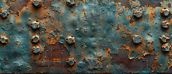 Rusted Metal Surface With Numerous Holes - obrazy, fototapety, plakaty