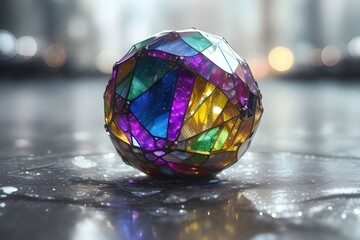 crystal ball in the glass