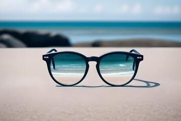 sun glasses on the beach