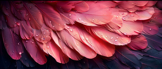 Water Droplets on Bird Feathers