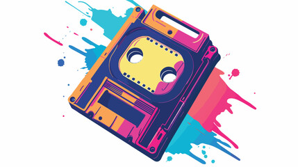 Colorful retro diskette design vector illustration i