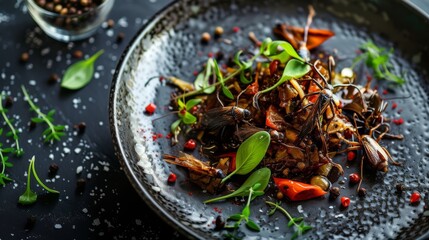 a dish consisting of insects 