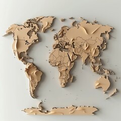 Image of a vector world map 3d