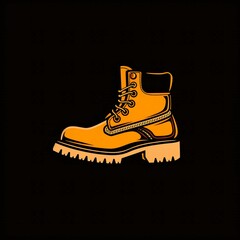 Flat vector logo of a boot