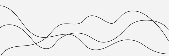 Thin line wavy abstract vector background.