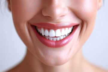 Naklejka premium Womans Smile With Perfect And Healthy White Teeth
