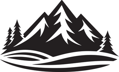 Mountains silhouette symbol icon design beautiful vector image