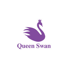 Queen Swan Logo Design Minimalist
