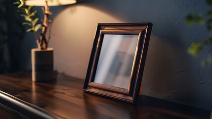 mockup picture framer in a minimalist living room