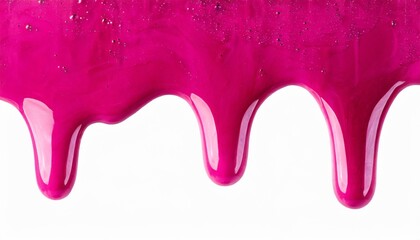 pink paint dripping isolated on transparent background cutout