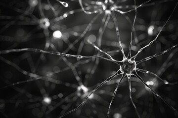 Microscopic illustration of a neuronal network - AI Generated