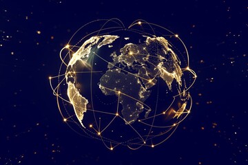 Data exchange and global network over the world - AI Generated