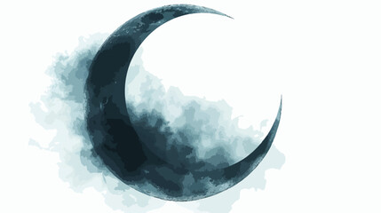 Crescent moon profile isolated on white background v - obrazy, fototapety, plakaty