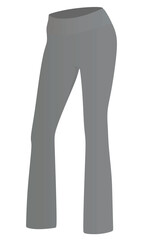 Grey flared loose pants. vector