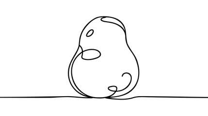 Potatoes vector illustration. One continuous line drawing art illustration with lettering organic potatoes