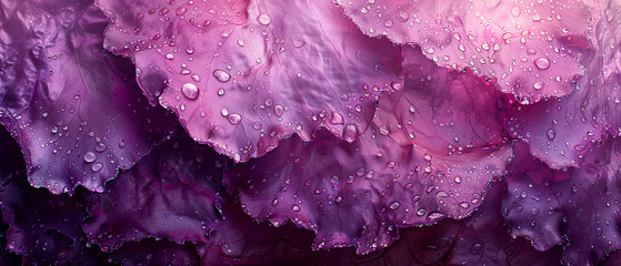 Close Up of a Purple Flower With Water Droplets - obrazy, fototapety, plakaty