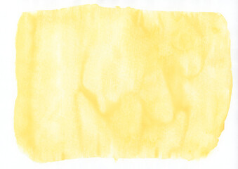 Yellow watercolor background with a pronounced texture of paper for decorating design products and printing. - 744798231