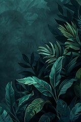 dark background with green leafy background