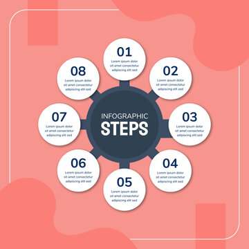 Effortless Progress: 8-Step Infographic Template for Seamless Presentations and Social Media Engagement