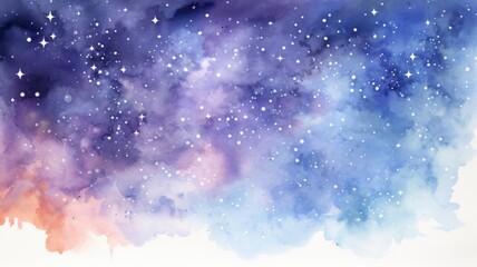 Cosmic Watercolor Nebula Texture - A watercolor interpretation of a starry nebula, perfect for backgrounds and space themes