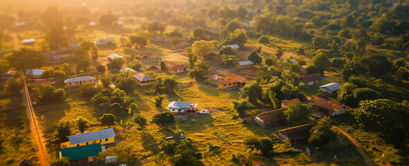 Fototapeta na wymiar Nature background. Rural background. Aerial View of Rural Development. 
