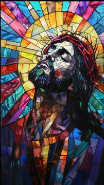 Stained glass art of Jesus Christ