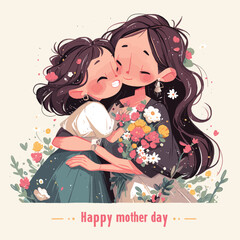 Mother And Son Banner Background Vector for Design