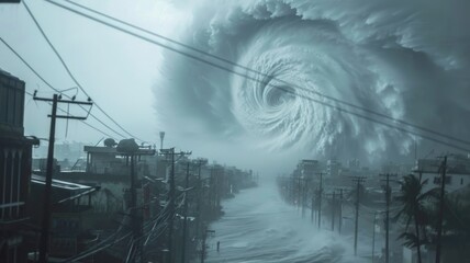 raw power and intensity of the typhoon's force