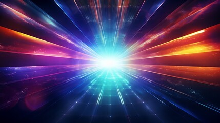 Abstract lens flare. concept image of space or time travel background over dark colors and bright lights - obrazy, fototapety, plakaty
