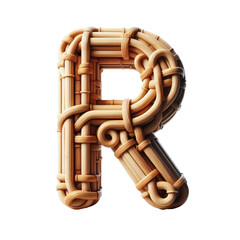 Isolated 3D Letter on a Clear PNG Canvas Generative AI