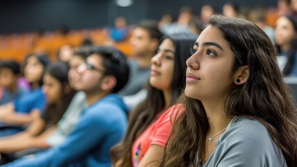 Fototapeta premium Attentive University Students Engaged in a Lecture