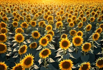 Foto auf Alu-Dibond field of sunflowers © Sana