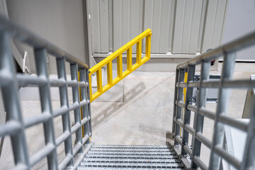 aluminum platform - stairs - handrail - safety in an industrial facility