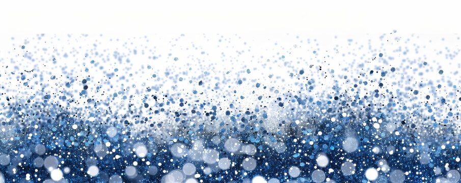 Burst of sparkling blue and white glitter, abstract background
