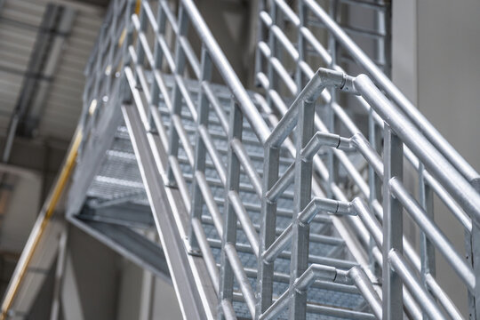aluminum platform - stairs - handrail - safety in an industrial facility