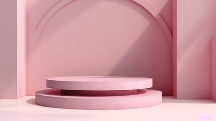 Geometric minimal scene, design for cosmetic or product display podium 3d render
