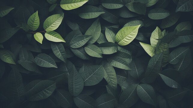 Leaves tree textures for abstract background,dark tone,art design,vintage,retro style,made with filter colored.selective focus.
